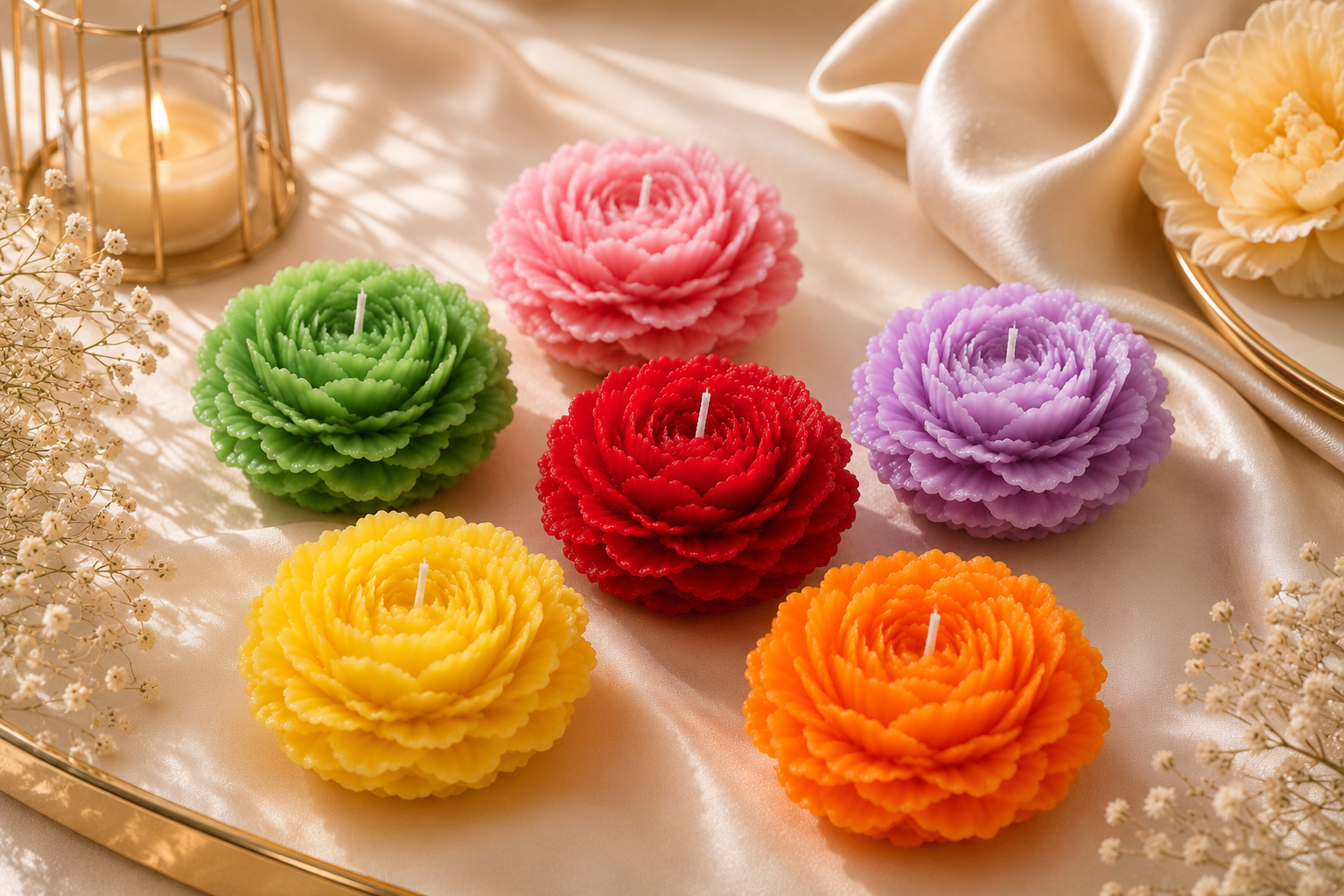 Peony Flower Candles