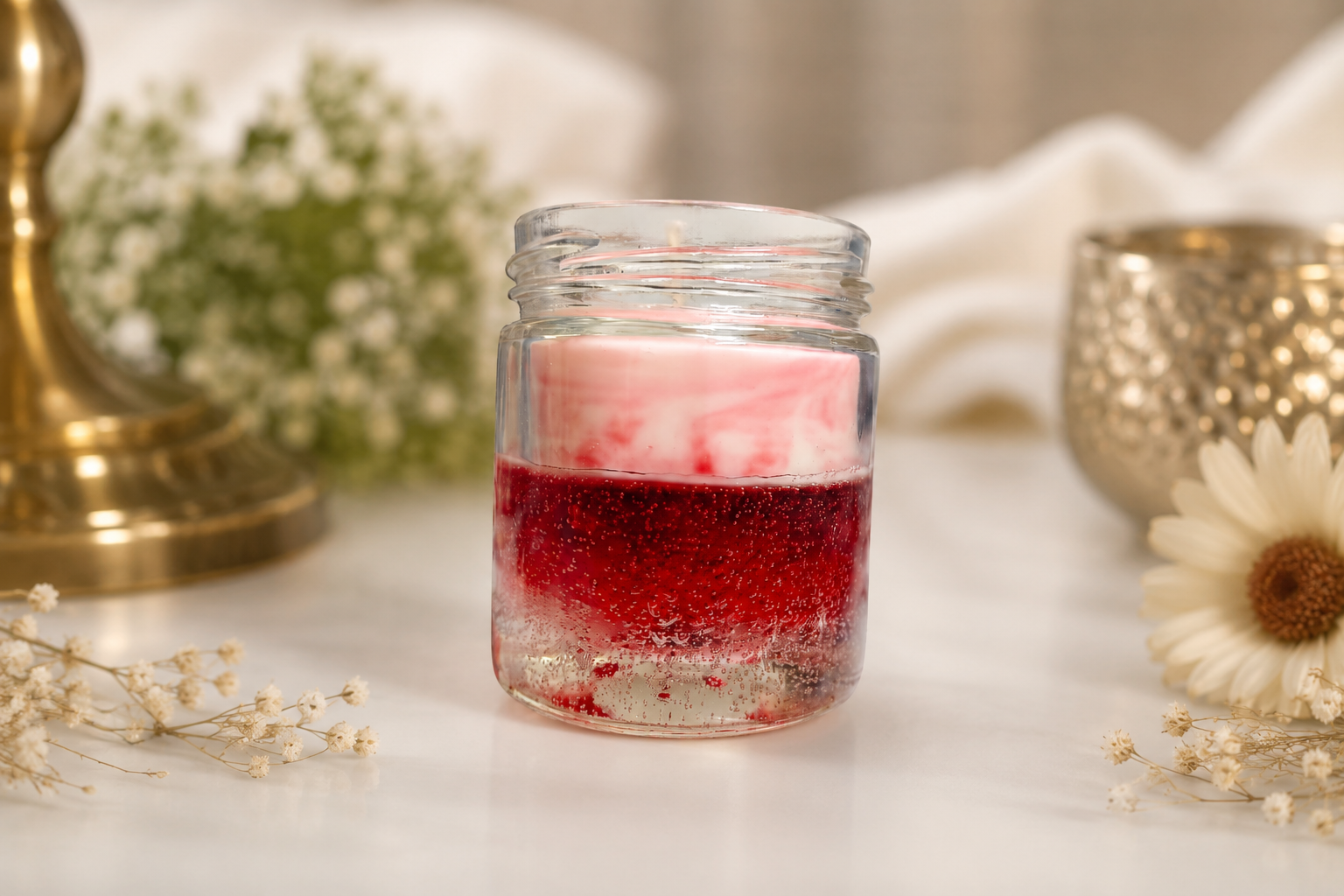 Red Lava Jar Candle